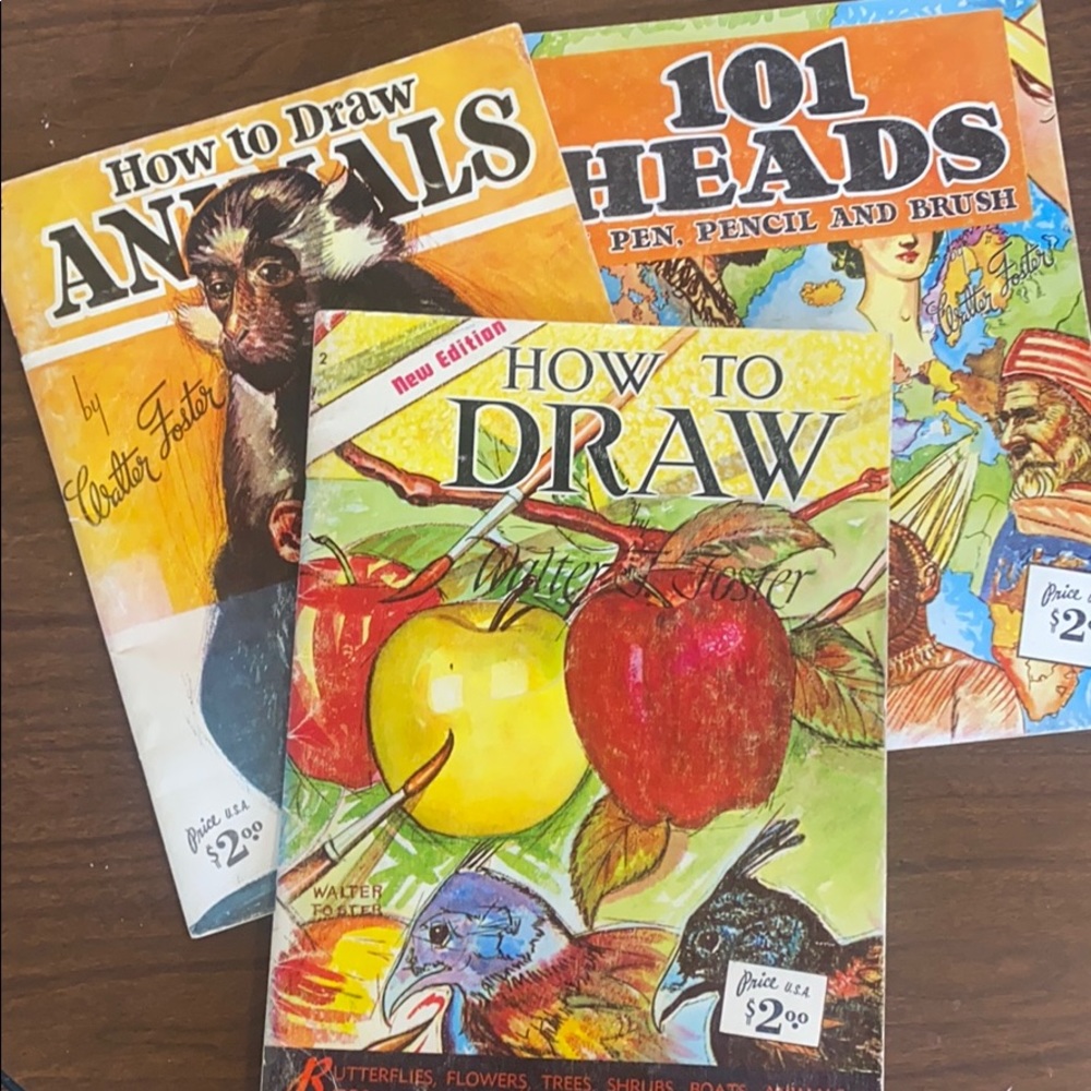 Vintage drawing books.